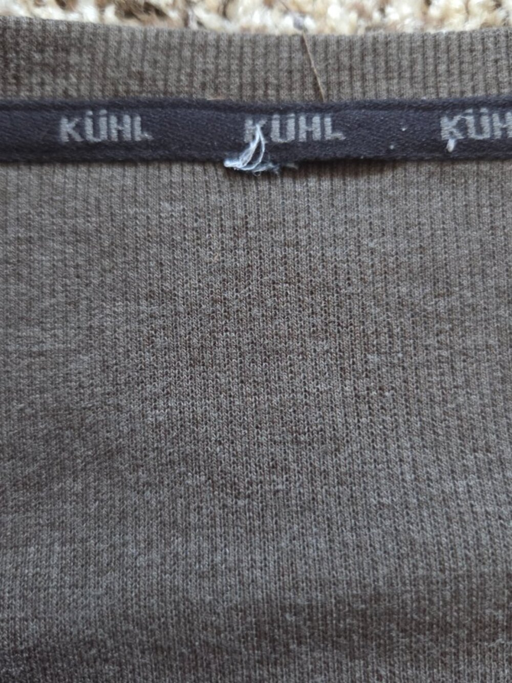 Kuhl Enticer Henley Men's XL Brown Long Sleeve Stretch Ribbed Shirt Stretch FLAW - Picture 5 of 8